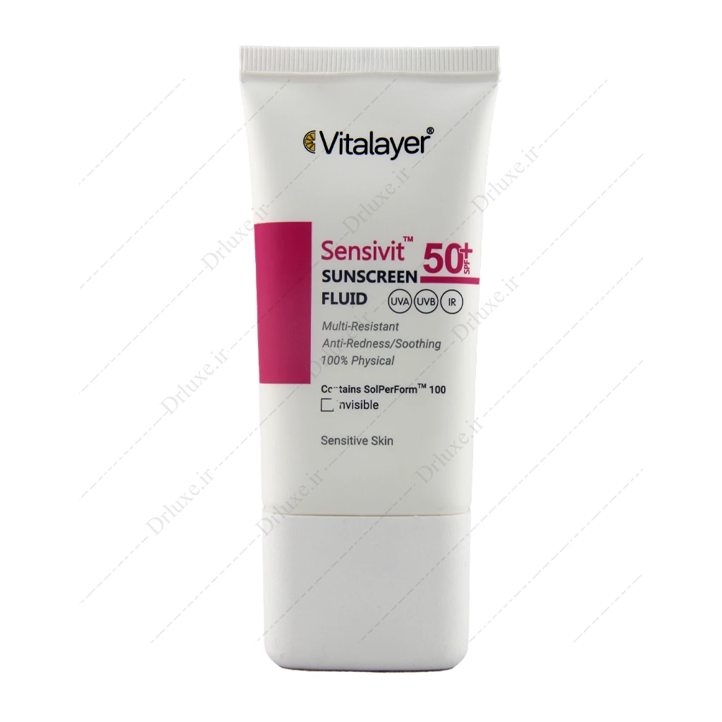 فلوئید ضد آفتاب SPF50 بی رنگ سنسی ویت ویتالیر پوست حساس 50 میل